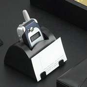 Black Leather Cell Phone and Business Card Holder