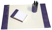 3 Piece Croco-Grain Leather Desk Blotter Set