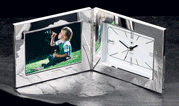Silver Desk Set Picture and Clock Frame